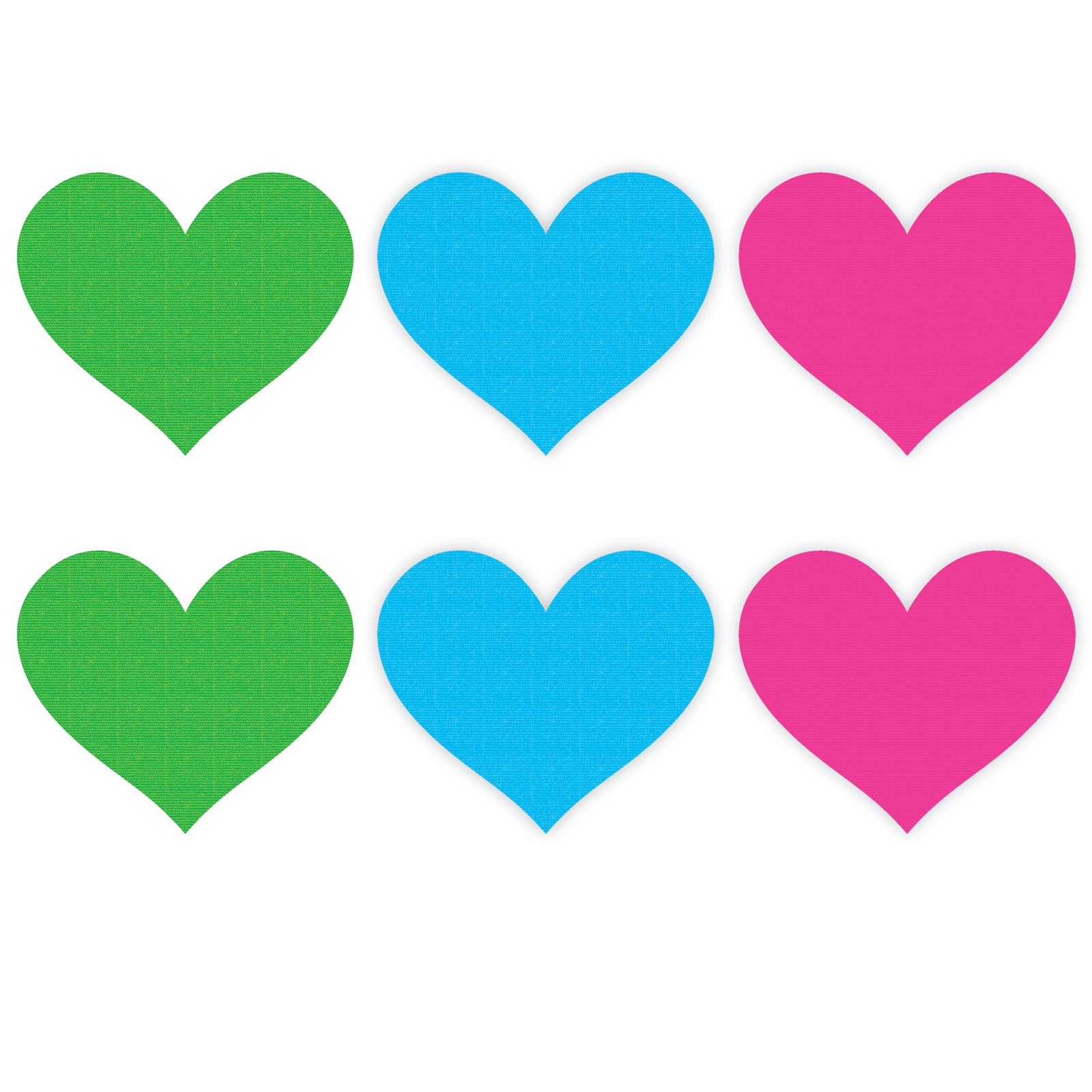 Neon Heart Pasties 3 Pk Green/Blue/Pink - Club X